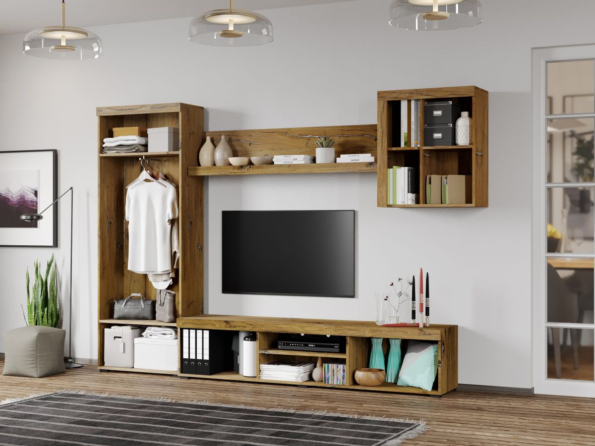 Set Mobila Living Odell Flagstaff Oak/Gri C12 - 1 | YEO